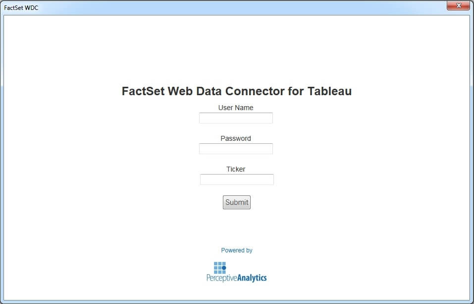 Tableau Web Data Connector for FACTSET