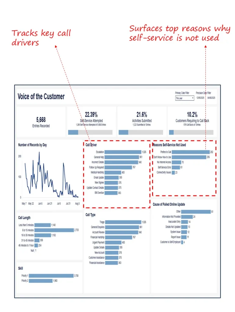 Voice of the Customer – Self-Service & Escalation Performance